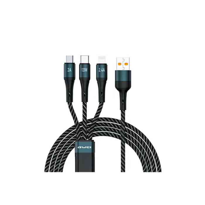 AWEI CL-972 120W 3 In 1 Fast Multi Charging Cable